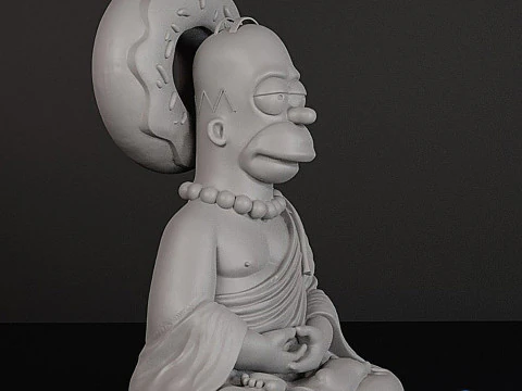 Homer Simpson Buddha STL 3D Print Model 3D Print Model