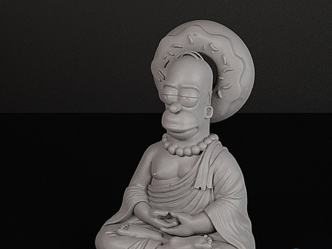 Modelo de impressão 3D Homer Simpson Buda STL Modelo de Impressão 3D