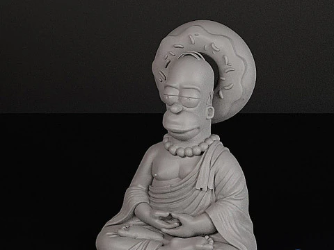 Homer Simpson Buddha STL 3D Print Model 3D Print Model