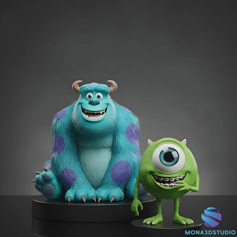 Mike y Sulley - Modelos de impresi&oacute;n de resina 3D inspirados en Monsters Inc Modelo de impresión 3D .c4d .max .obj .3ds .fbx .stl .blend 