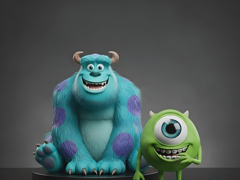 Майк і Саллі - 3D-моделі для друку на полі, натхненні Monsters Inc 3D Принт Модель