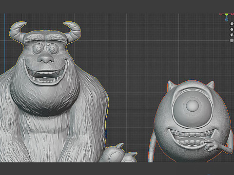 Майк і Саллі - 3D-моделі для друку на полі, натхненні Monsters Inc 3D Принт Модель