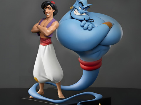 अलादीन जिन्न 3डी प्रिंट डायोरमा 3D प्रिंट मॉडल