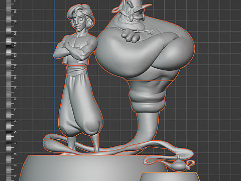 Aladdin Genie 3D Print Diorama 3D Print Model