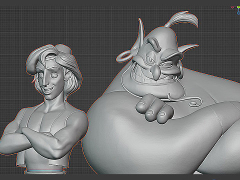 Aladdin Genie 3D Print Diorama 3D Print Model