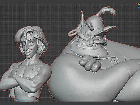 Aladdin Genie 3D Print Diorama 3D Print Model