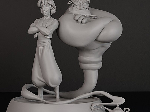 Aladdin Genie 3D Print Diorama 3D Print Model