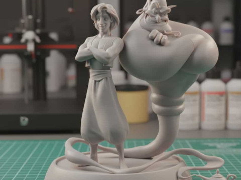Aladdin Genie 3D Print Diorama 3D Print Model