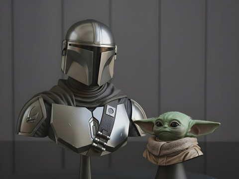 Die mandalorianischen Grogu 3D-druckbare Büsten 3D Druckmodell