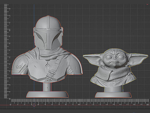 Los bustos imprimibles en 3D de Mandalorian Grogu Modelo de impresión 3D