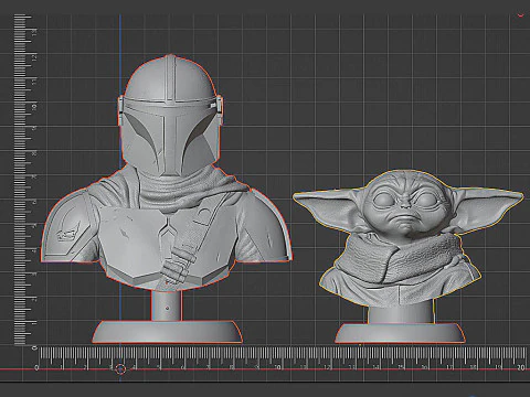 The Mandalorian Grogu 3D Printable Busts 3D Print Model