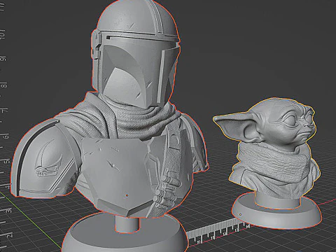 The Mandalorian Grogu 3D Printable Busts 3D Print Model
