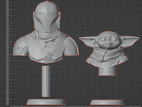 Los bustos imprimibles en 3D de Mandalorian Grogu Modelo de impresión 3D