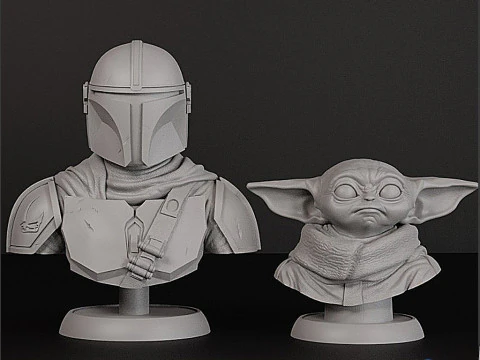 The Mandalorian Grogu 3D Printable Busts 3D Print Model