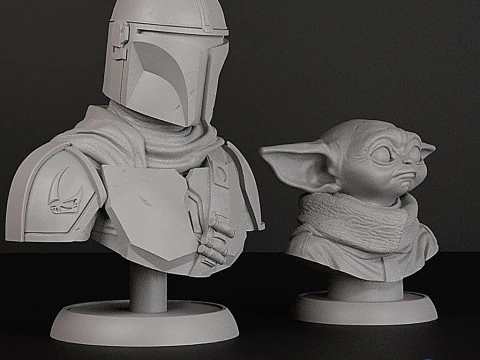 The Mandalorian Grogu 3D Printable Busts 3D Print Model