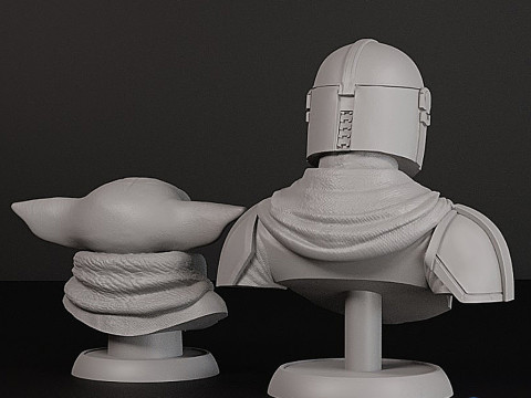 Los bustos imprimibles en 3D de Mandalorian Grogu Modelo de impresión 3D