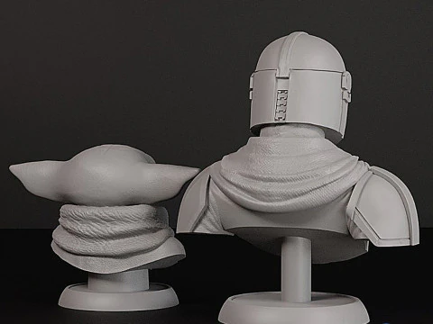 The Mandalorian Grogu 3D Printable Busts 3D Print Model