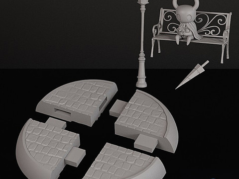 Ksatria - Diorama Ksatria Berongga STL Model Cetak 3D