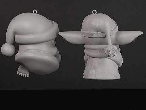 Star Wars Christmas Tree Decorations 3D Print - Baby Yoda and Stormtrooper STL 3D Print Model