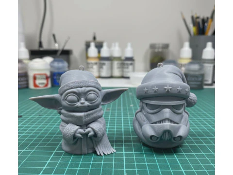 Star Wars Christmas Tree Decorations 3D Print - Baby Yoda and Stormtrooper STL 3D Print Model