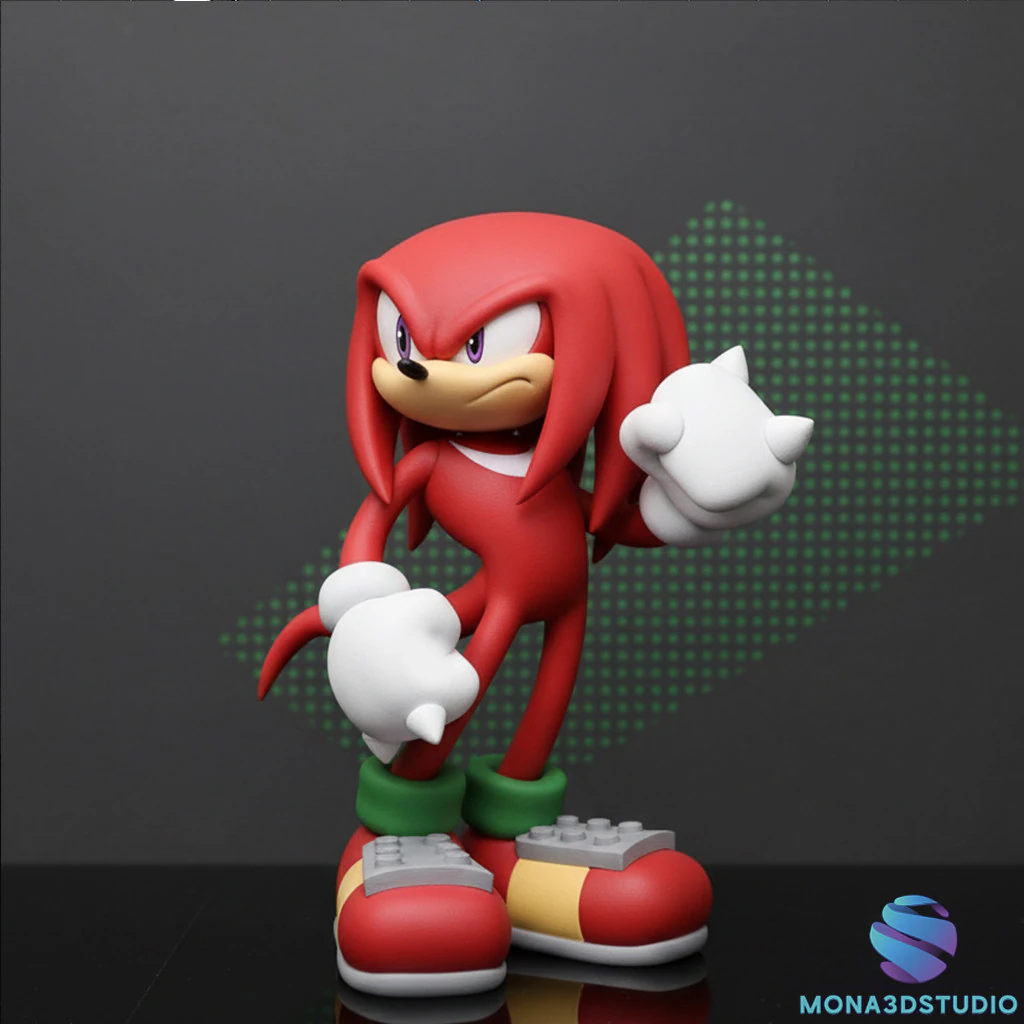 Knuckles the Echidna - 3D Printable Model STL 3D Print Model .c4d .max .obj .3ds .fbx .stl .blend