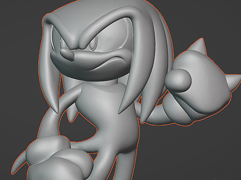 Knuckles l'échidné - Modèle imprimable en 3D STL Modèles 3D en vedette