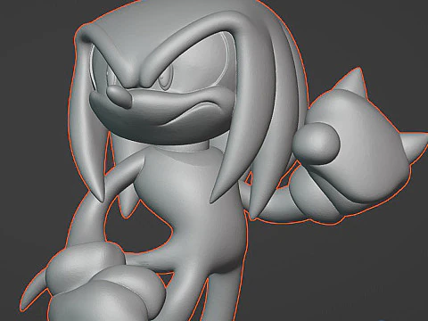 Knuckles the Echidna - 3D Printable Model STL 3D Print Model