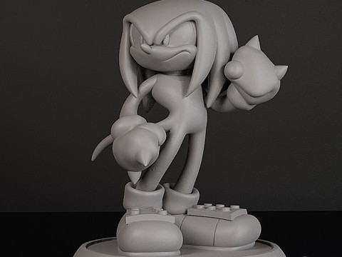 Knuckles l'échidné - Modèle imprimable en 3D STL Modèles 3D en vedette