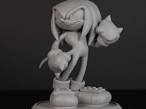 Knuckles the Echidna - 3D Printable Model STL 3D Print Model