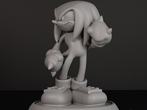 Knuckles l'échidné - Modèle imprimable en 3D STL Modèles 3D en vedette