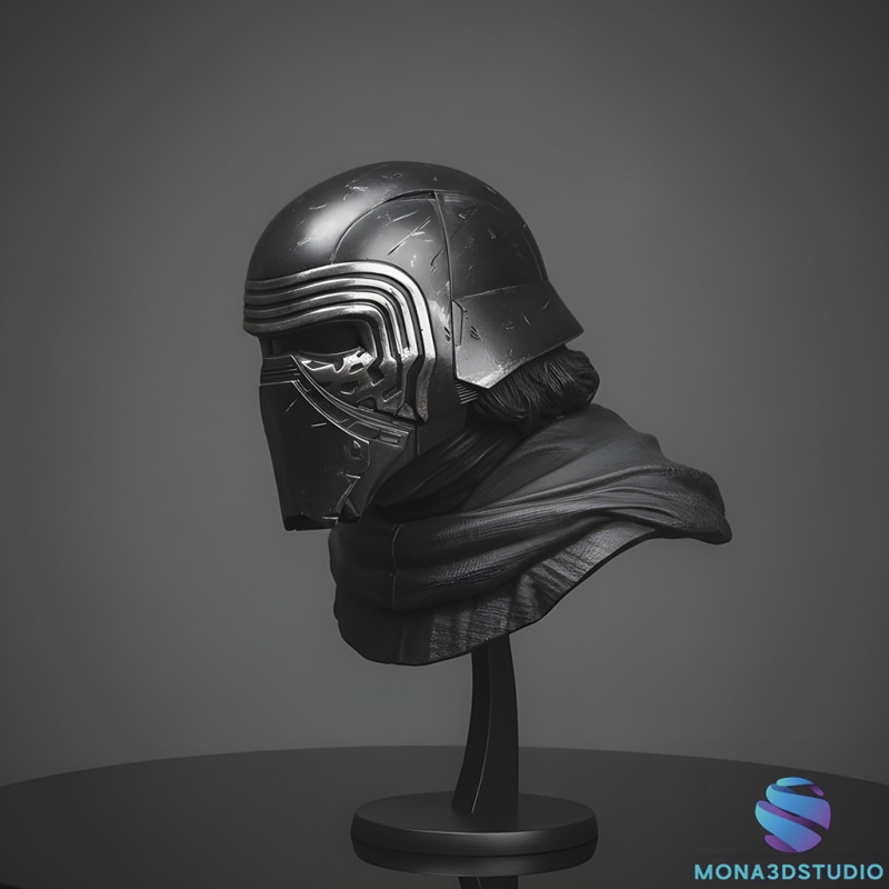 카일로 렌 흉상 STL 3D 프린트 모델 .c4d .max .obj .3ds .fbx .stl .blend 