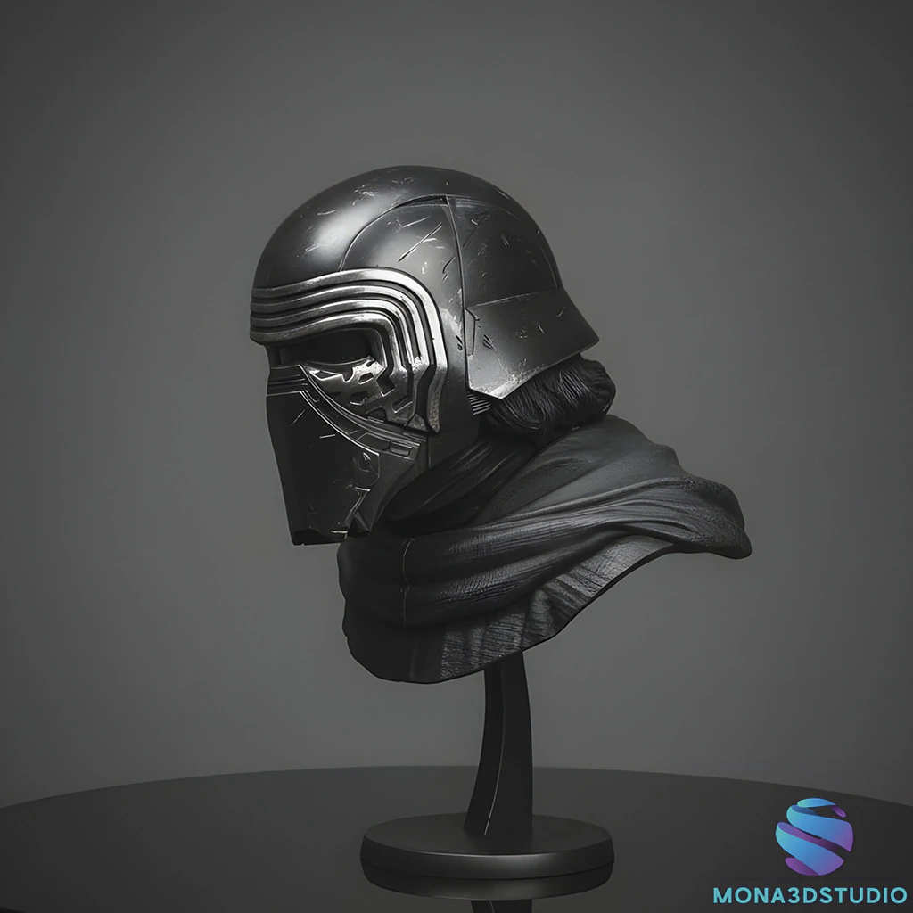 Kylo Ren Bust STL 3D Print Model .c4d .max .obj .3ds .fbx .stl .blend 