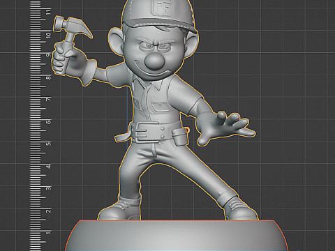 Fix-It Felix Jr Split Figure Character Base 3D Print Model 3D Print Model