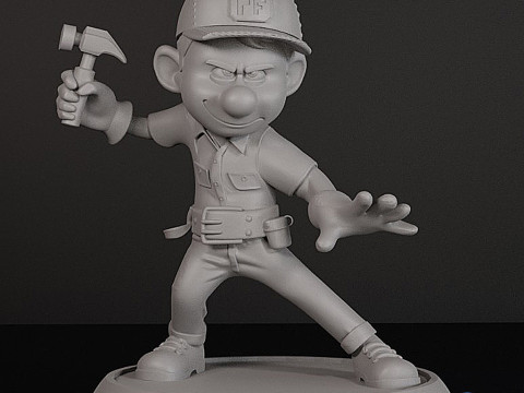 Fix-It Felix Jr Split Figure Character Base 3D Print Model 3D Print Model