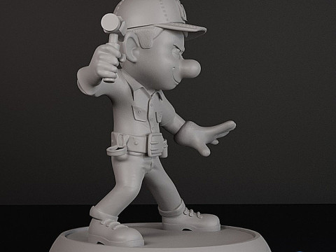 Fix-It Felix Jr Split Figure Character Base 3D Print Model 3D Print Model
