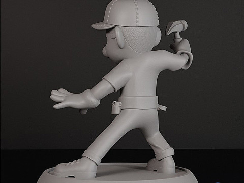 Fix-It Felix Jr Split Figure Character Base 3D Print Model 3D Print Model