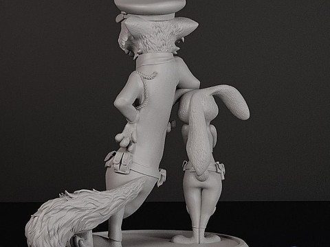 Zootopia 2 Diorama 3D - Judy Nick Cops STL untuk Cetak Model Cetak 3D