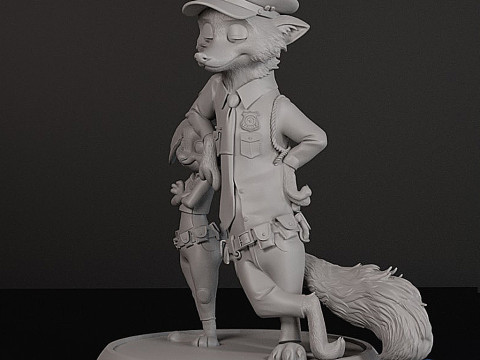 Zootopia 2 Diorama 3D - Judy Nick Cops STL untuk Cetak Model Cetak 3D