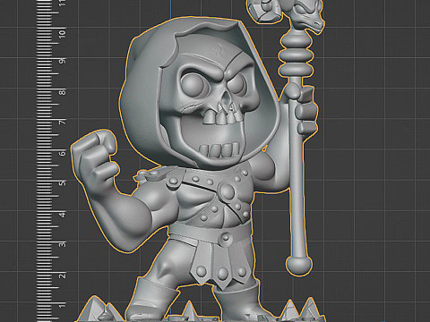 Skeletor Masters of the Universe Chibi Toon STL 3D Printable Model Figure 3D Print Model