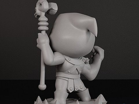 Skeletor Masters of the Universe Chibi Toon STL 3D Printable Model Figure 3D Print Model