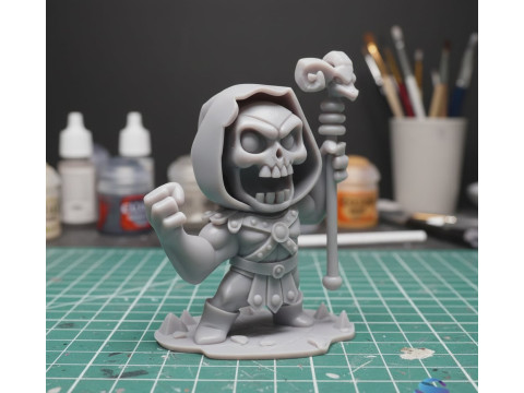 Skeletor Masters of the Universe Chibi Toon STL 3D Printable Model Figure 3D Print Model