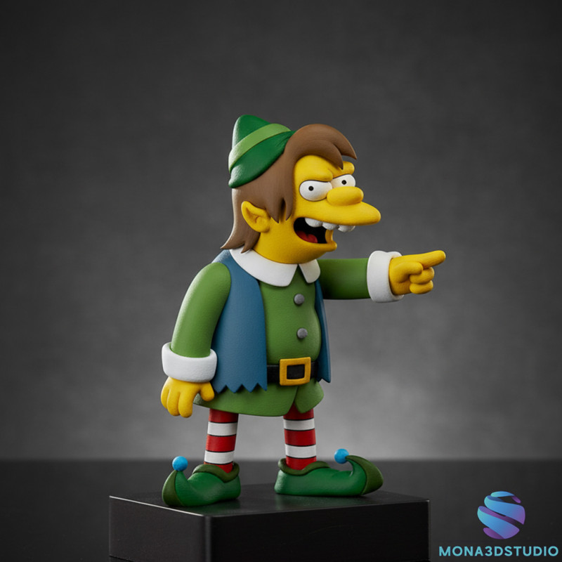 Нельсон Манц Рождественский эльф Симпсоны STL 3D-модель для печати 3D Принт Модель .c4d .max .obj .3ds .fbx .stl .blend 