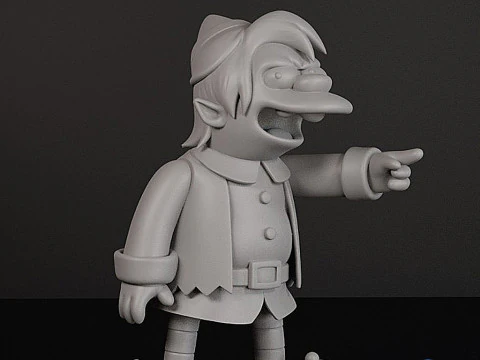 Nelson Muntz The Simpsons Christmas Elf STL 3D Print Model 3D Print Model