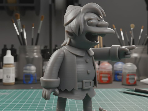 Нельсон Манц Рождественский эльф Симпсоны STL 3D-модель для печати 3D Принт Модель