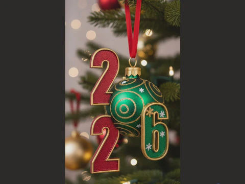Happy New Year 2026 Wishes Printable Christmas Decoration STL for My Customers 3D Print Model
