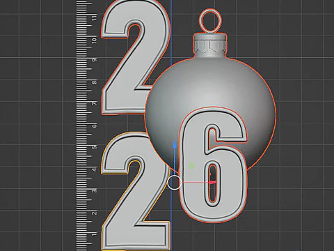 Happy New Year 2026 Wishes Printable Christmas Decoration STL for My Customers 3D Print Model