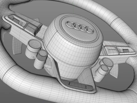 Audi R8 Steering wheel 3D Model