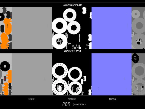 INSPEED 브레이크 PC10 PC4 3D 모델
