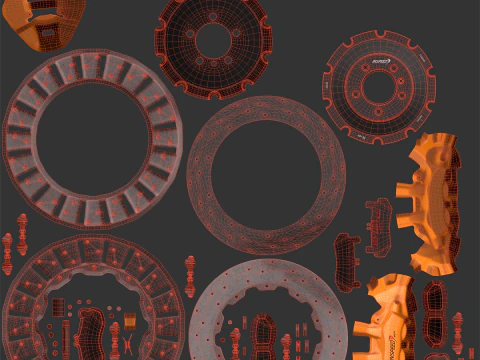 INSPEED 브레이크 PC10 PC4 3D 모델