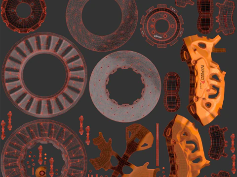 INSPEED 브레이크 PC10 PC4 3D 모델